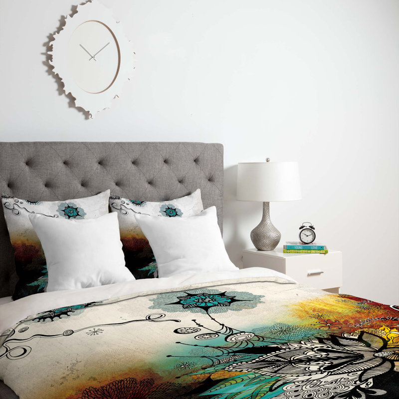 Iveta Abolina Traditional Polyester Floral Duvet Cover, Queen, Luxe