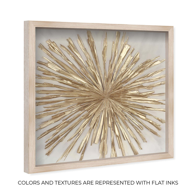 Golden Zenith Shadowbox Print Elegant Nature Art by Art Remedy, 13" H x 13" W, Cream