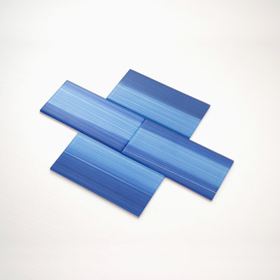 Hand Painted Series 3'' W x 6'' L Glass Peel and Stick Subway Tile