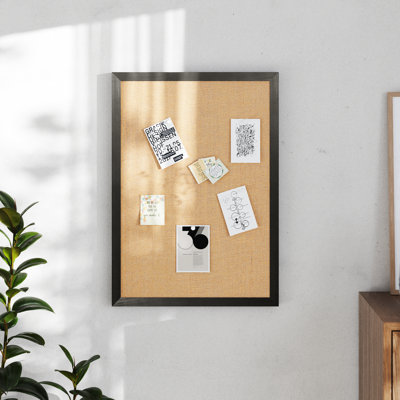 Mattson Commercial Wall Mount Framed Linen Board with Included Wooden Push Pins