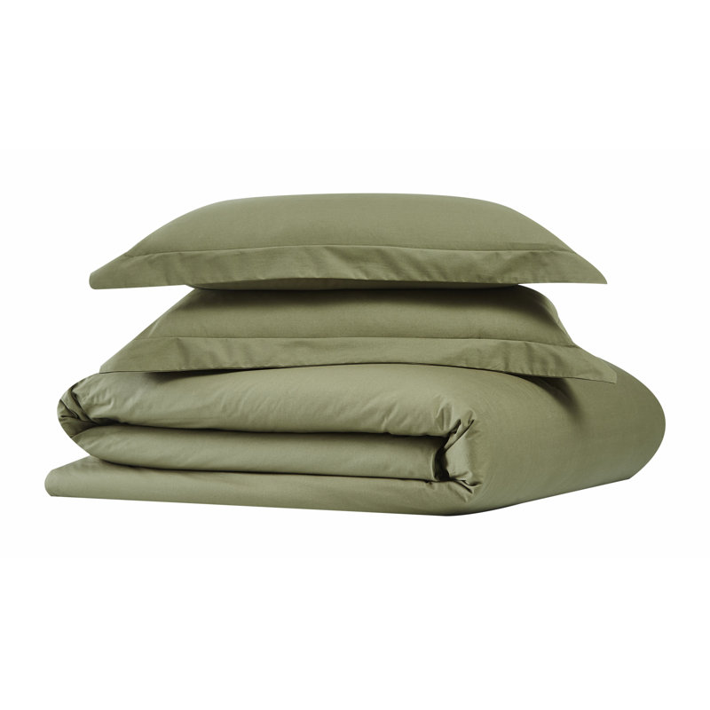 Jededian 100% Cotton Percale Duvet Cover Set, King Duvet Cover + 2 Shams, Blush