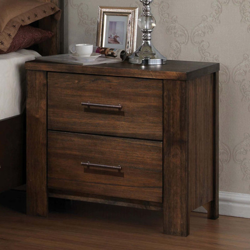 Table de chevet classique avec 2 tiroirs 1pc
