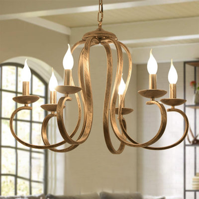 Lustre 6 lumières façon bougie Kulpsville