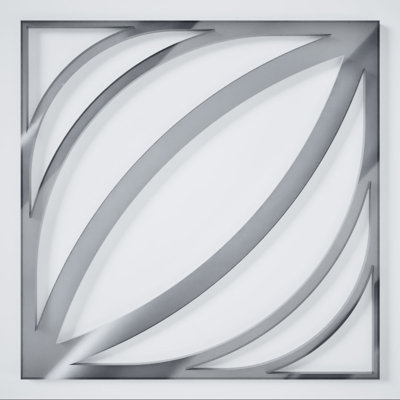 Otis Decorative Fretwork Acrylic Wall Panels, Extra Small, 7 3/8"W x 7 3/8"H x 1/8"T, Silver Mirror