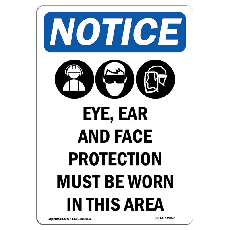Eye Ear and Face Protection Sign