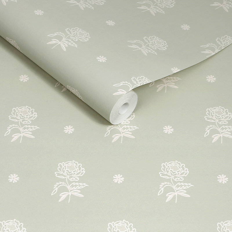Cath Kidston Spitalfield Bunches Wallpaper, Green