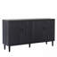 Buffet moderne noir avec détails cloutés décoratifs - solution de rangement élégante