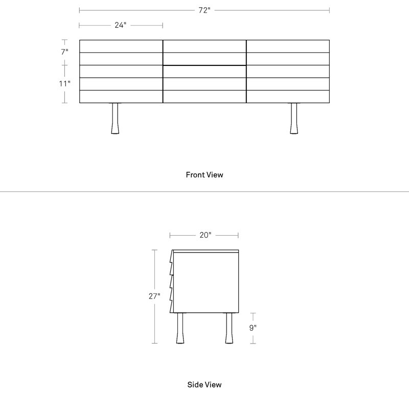 Lap 72'' W Sideboard, Whitewashed Maple