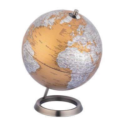 Globe terrestre politique et topographique sur support en métal TROIKA 23,5 GRAD 10 pouces