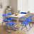 Patio Dark Blue Plastic Folding Chair(Set Of 6)-1560865139