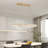 3000K LED Gold Modern Linear Pendant Light Fixture