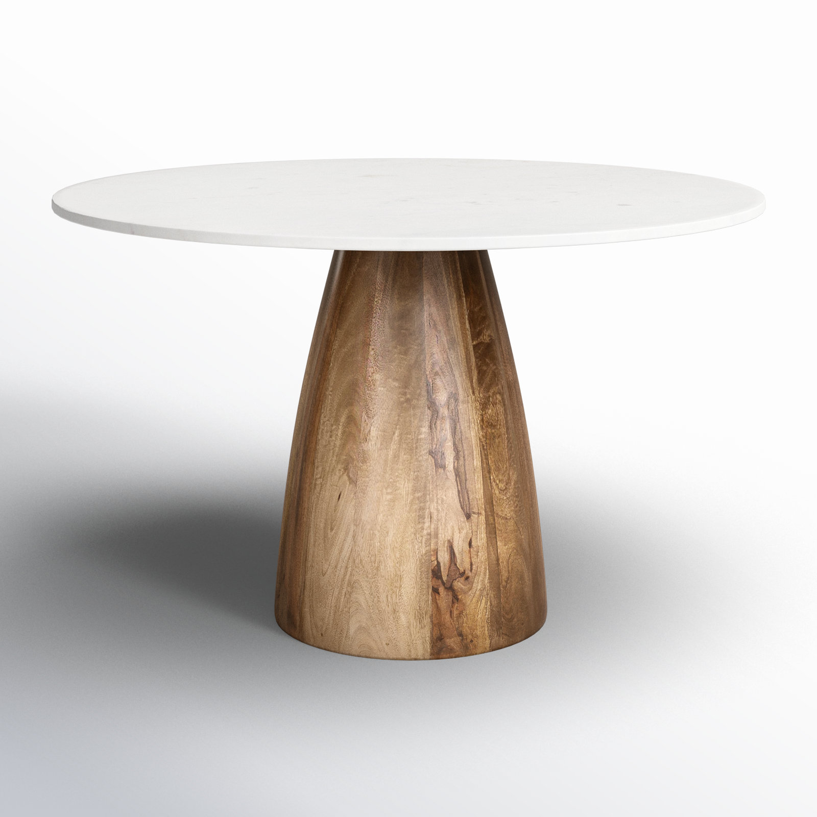 Mellonia Round Genuine Marble Dining Table, White, 30"H x 48"L x 48"W