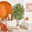 Ficus artificiel de 6 pi dans un pot à fleurs blanc crème, faux banian Real-Touch multi-troncs-1541086539