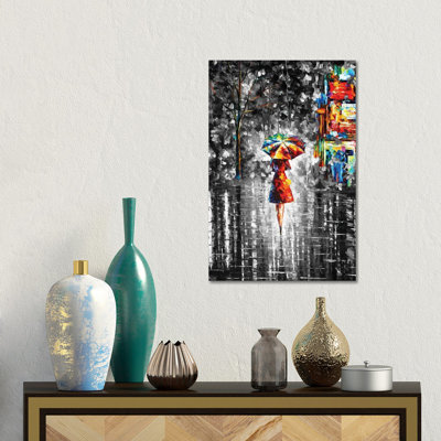 «Rain Princess B&W», reproduction d'art sur toile encadrée