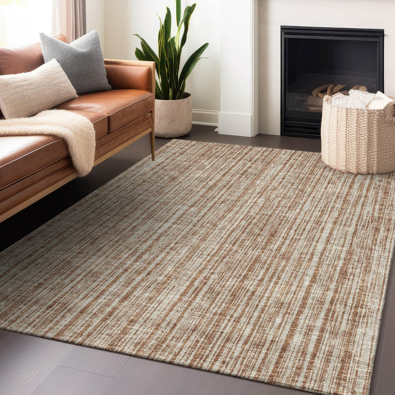 Premium Machine Washable Prisco Paprika Rug, Rectangle 5' x 7'6"