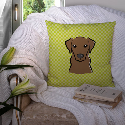 Coussin décoratif intérieur/extérieur chocolat à damier