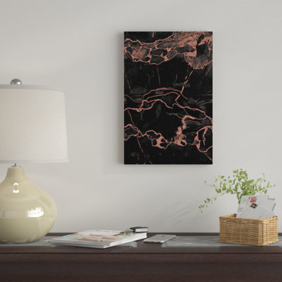 «Rose Gold on Black Marble», impression sur toile
