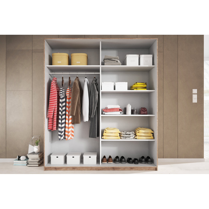 Gundelinda 2 Door Manufactured Wood Wardrobe, H210 x W270 x D61cm