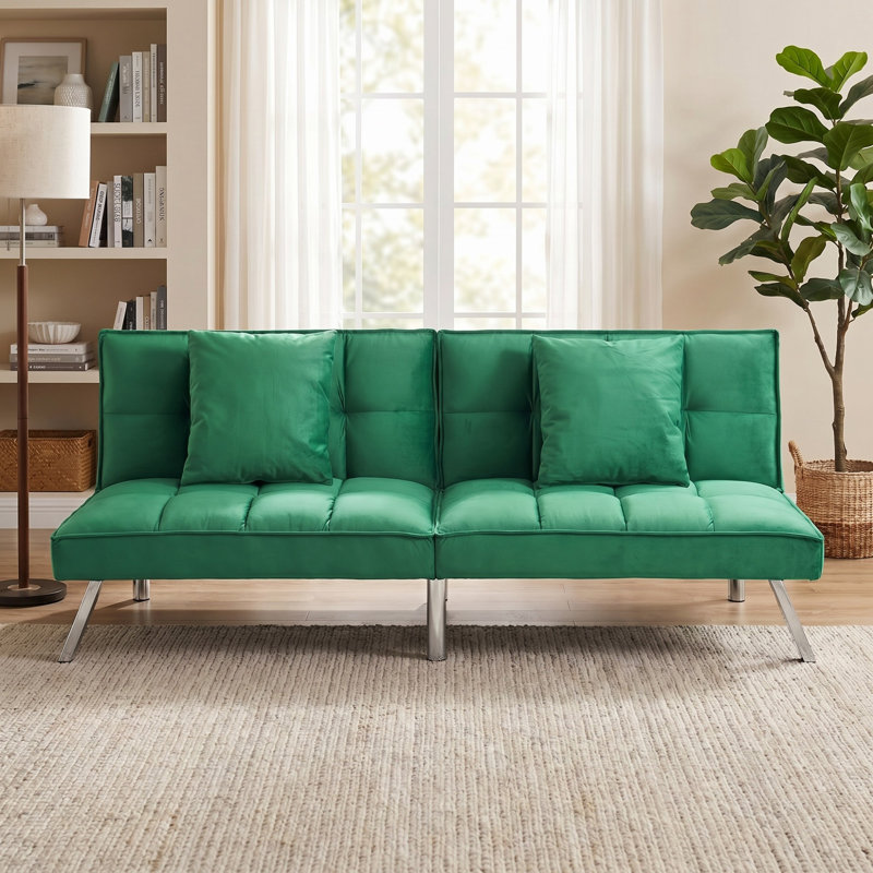 Canapé-lit futon convertible 67,72 po, Vert