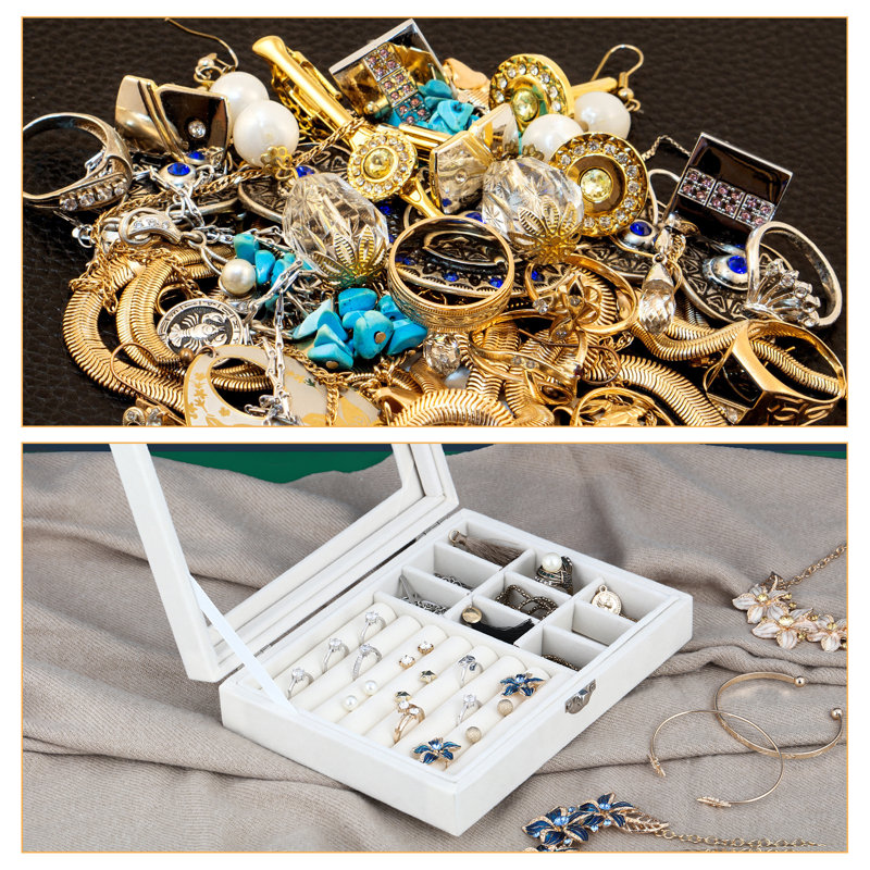 Boîte de présentation de bijoux, Blanc