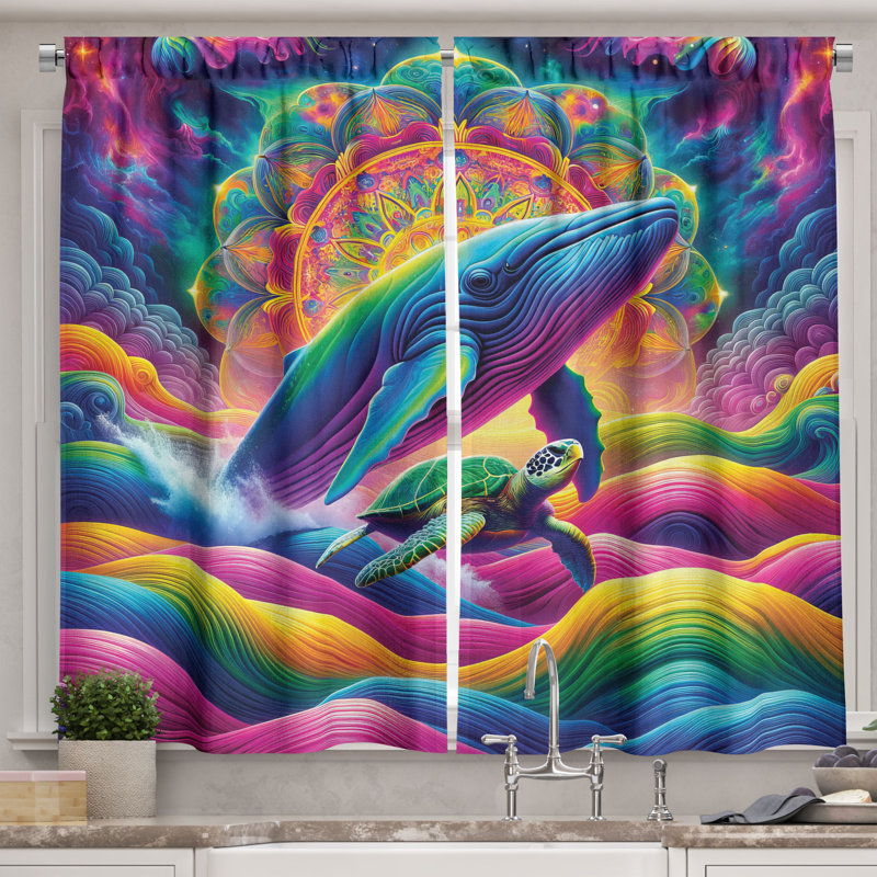 Nautical Kitchen Curtain, 55" W x 24" L