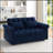 Loveseats Sofa Bed with Pull-out Bed,Adjsutable Back-Blue