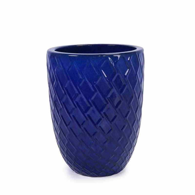 High quality ceramic flowerpot, Dark Blue