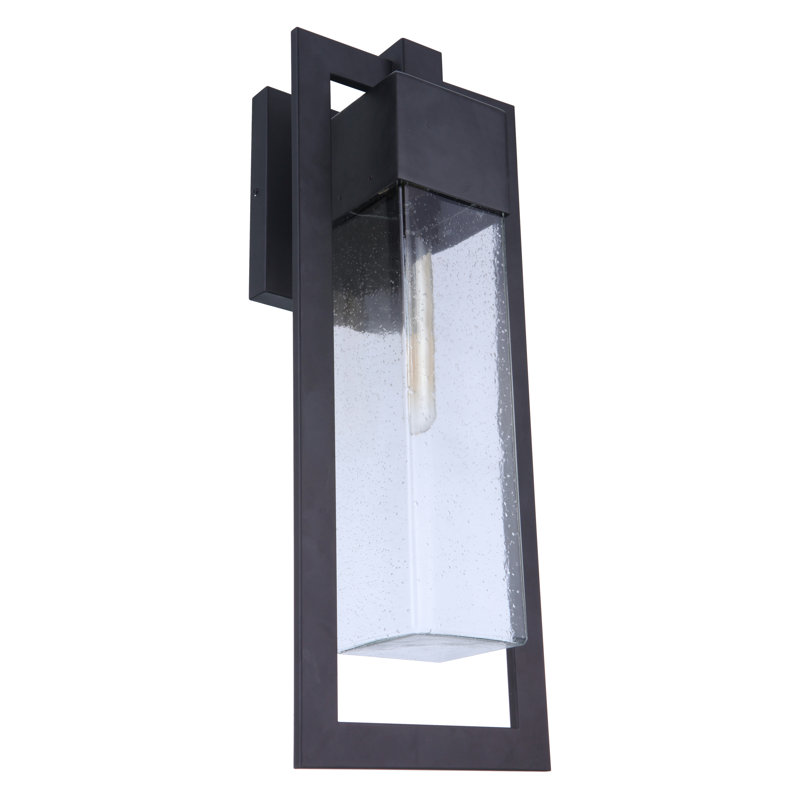 Perimeter Midnight Finish Clear Seeded Glass Outdoor Pendant Light