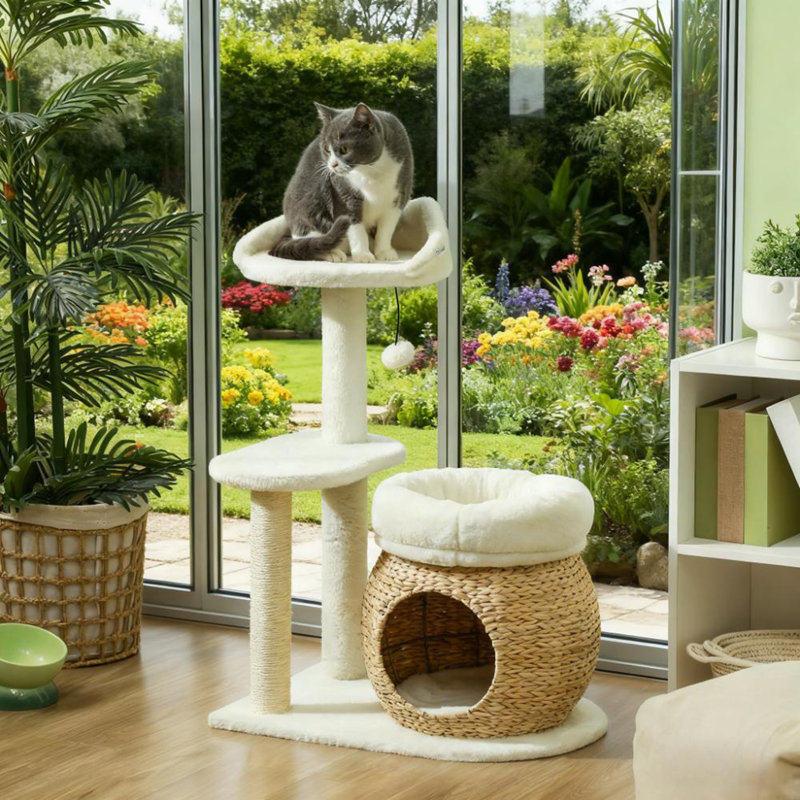 31" Cat Tree Tower With Scratching Posts