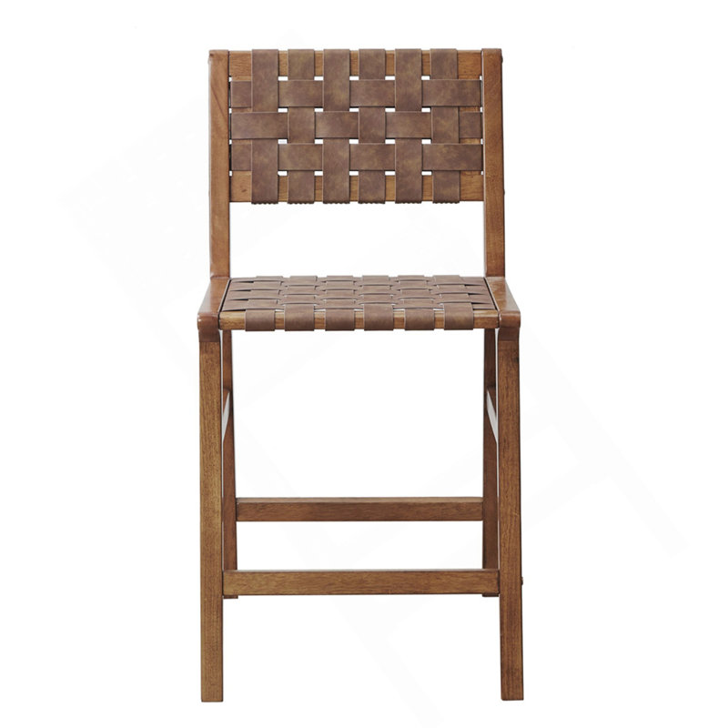 Tabouret de comptoir en similicuir tissé H 24 po