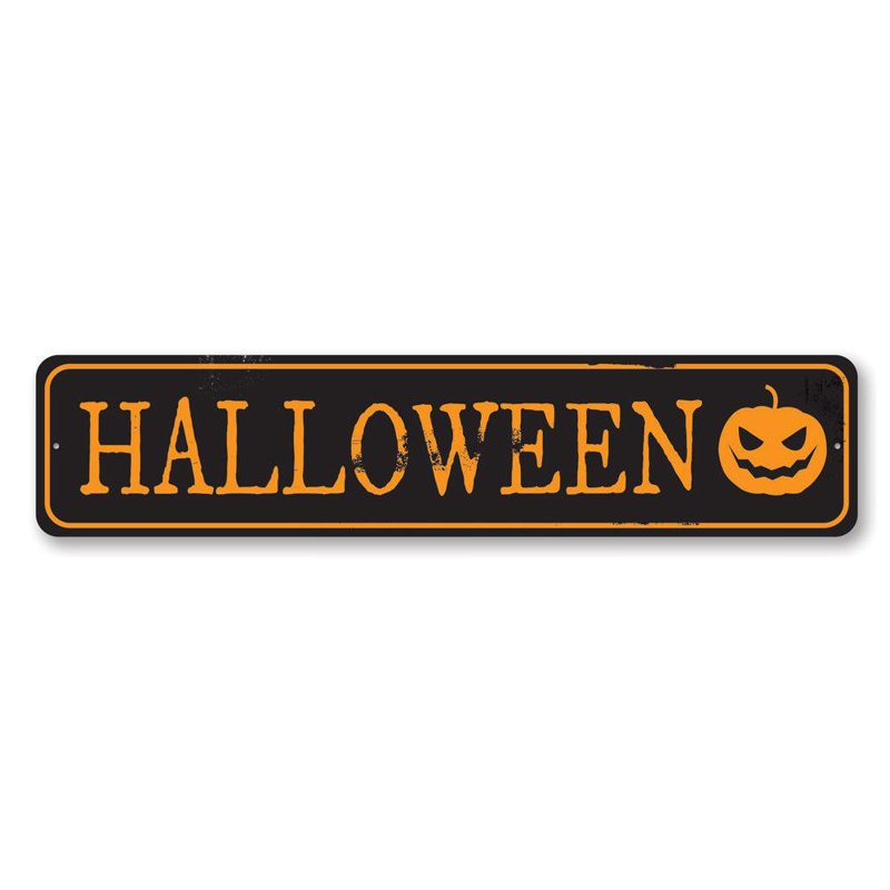 Plaque d'Halloween, H 4 po x l 18 po x P 0,04 po