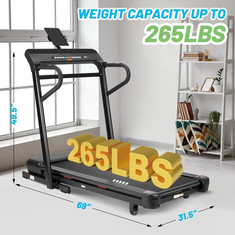 Tapis roulant pliable avec inclinaison et déclin - 3,5 CV, capacité de 350 lb, 1 à 20 km / h pour la marche, le jogging et la course à pied