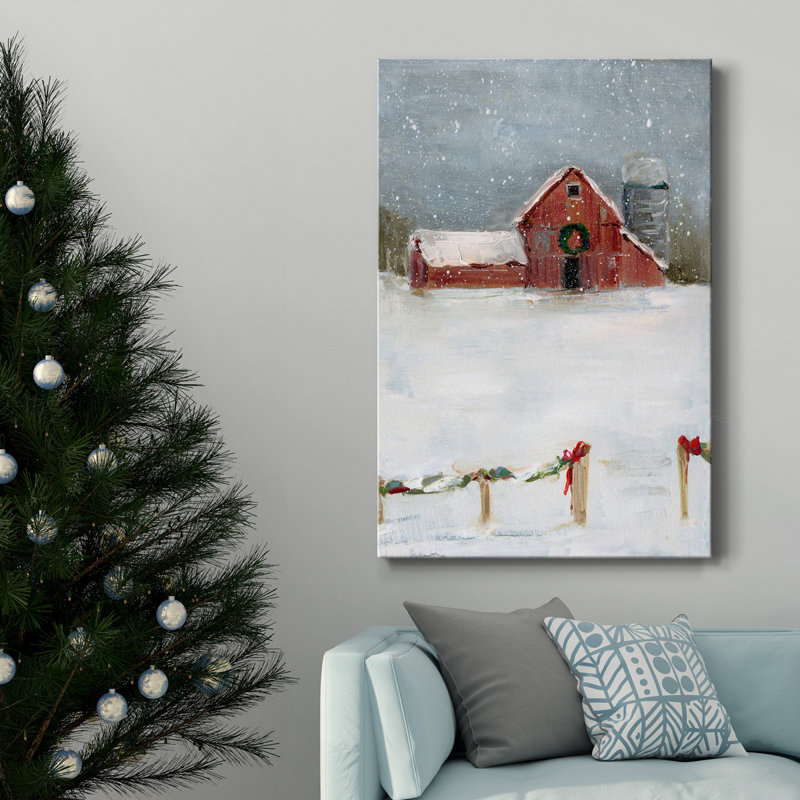 «Christmas On The Farm II», reproduction sur toile tendue, H 36 po x l 24 po x P 1 po