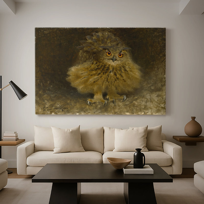 Hibou grand-duc (Berguv) - Brun Lilofors - Toile tendue avec châssis - 1895, 32 x 48