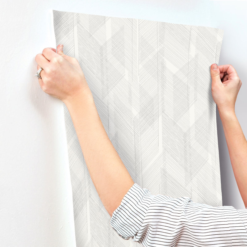 Bryant Evergreen Crosshatch Wallpaper, Gray