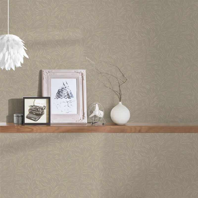 Bustos 10.05m x 53cm Matte Wallpaper Roll, Brown/Grey