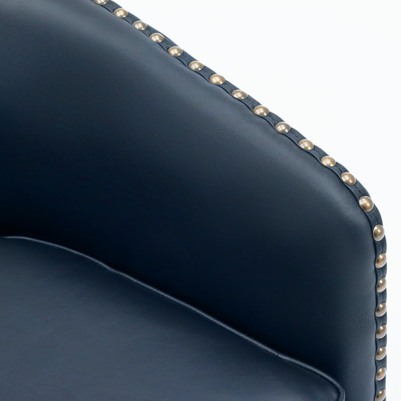 Fauteuil demi-tonneau pivotant de 28,5 po Gatwick, Similicuir bleu nuit