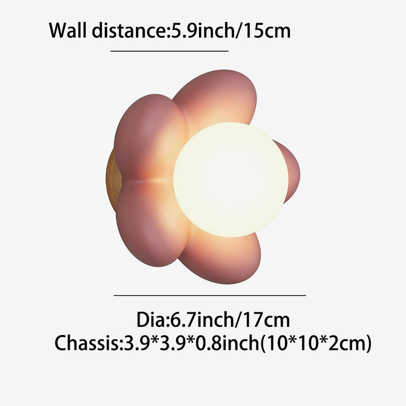 Nordic Pink Flower Wall Sconce