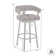 Kellum Swivel Counter and Bar Height Barstool with Arms in Faux Leather Upholstery and Metal Legs