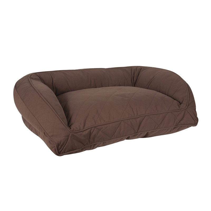 Lit pour chien matelassé en microfibre, Moyen (l 36 po x P 27 po x H 10,5 po), Chocolat