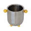Stainless Steel Ice Bucket With Citron Color Enameled Ball Handles And Feet