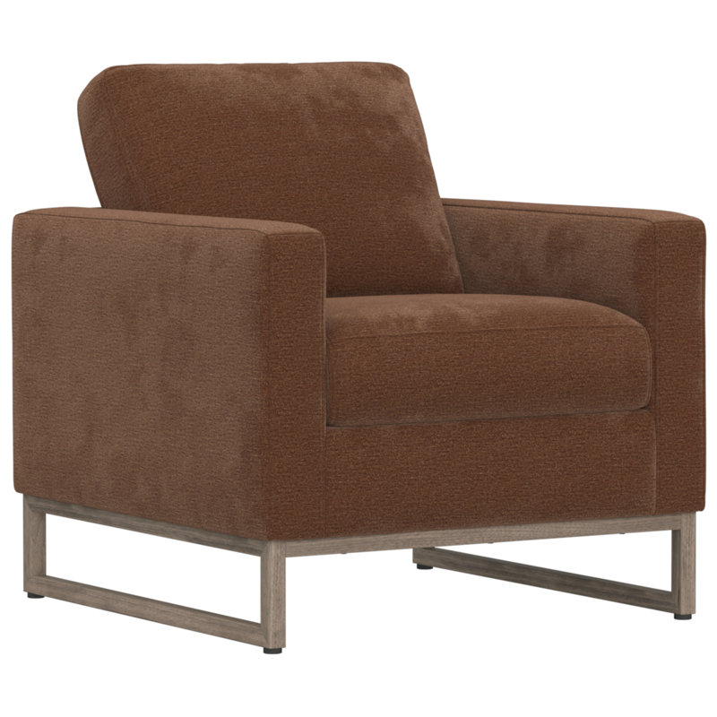 Chaise d'appoint moderne rembourrée avec pieds en métal, Luffy Brown