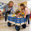 Chariot de chariot en bois avec poignée pliante, chariot utilitaire tout-terrain robuste pour l'extérieur, le jardin, le camping et la plage - chariot utilitaire à tirer classique-128387297