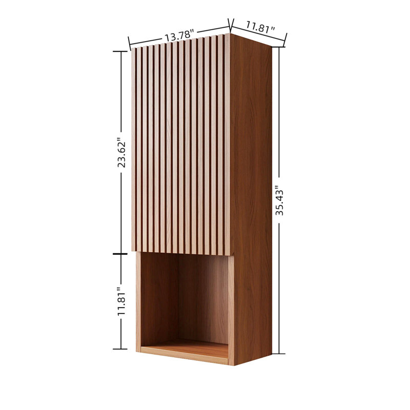 Bathroom Wall Mounted Cabinet, Narrow Storage Cabinet With Door And Shelves