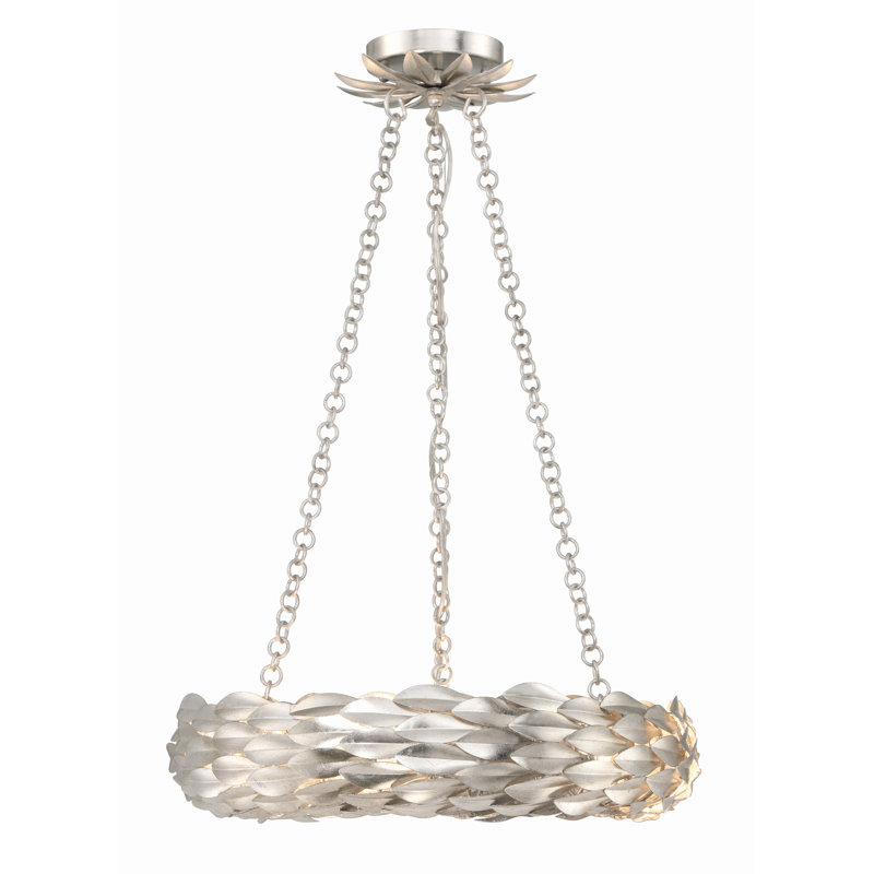 Lustre 6 lumières Annabella Conde, Argent antique