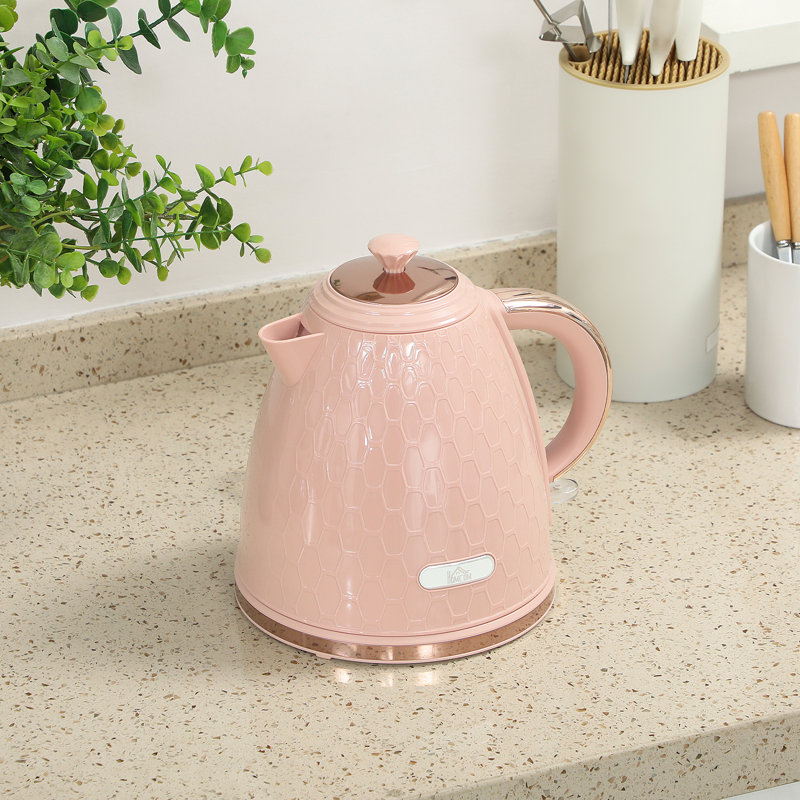 HOMCOM Electric Kettle Fast Boil 1.7L 3kW Cordless Water Kettle, Pink