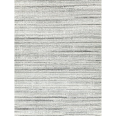 Rossini Striped Handmade Hand-Loomed Silver/Ivory Area Rug