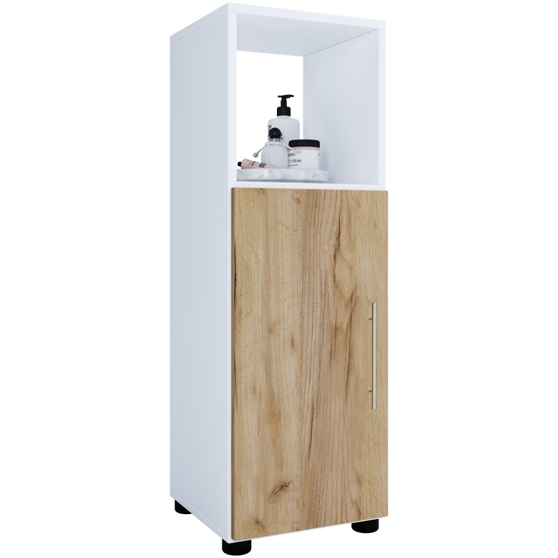 Aubrianah Bathroom Cabinet, White/Honey oak