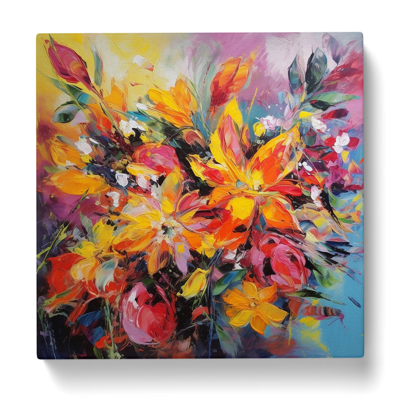 Floral Expressionism No.1 - Wrapped Canvas, 35cm H x 35cm W x 3cm D