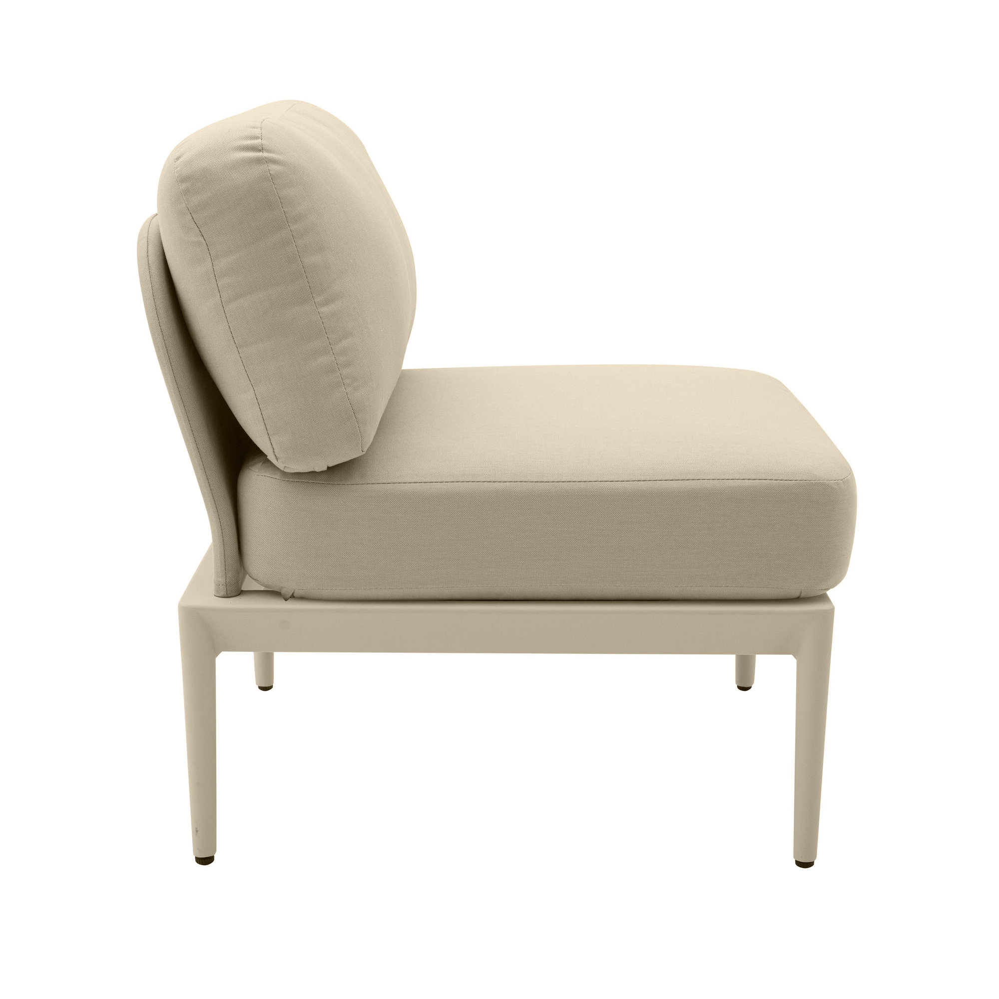 Idda Metal Outdoor Armless Lounge Chair, Taupe